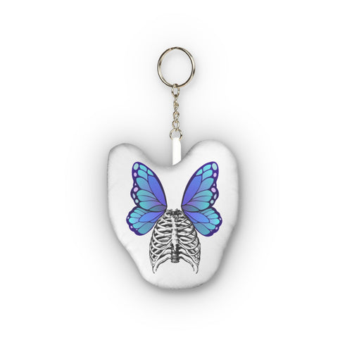 Fairy Skeleton Mini Plush Keychain — Whimsical Winged Skull Charm