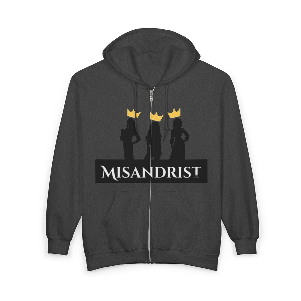 Misandrist Hoodie — Feminist Slogan Zip-Up for Women