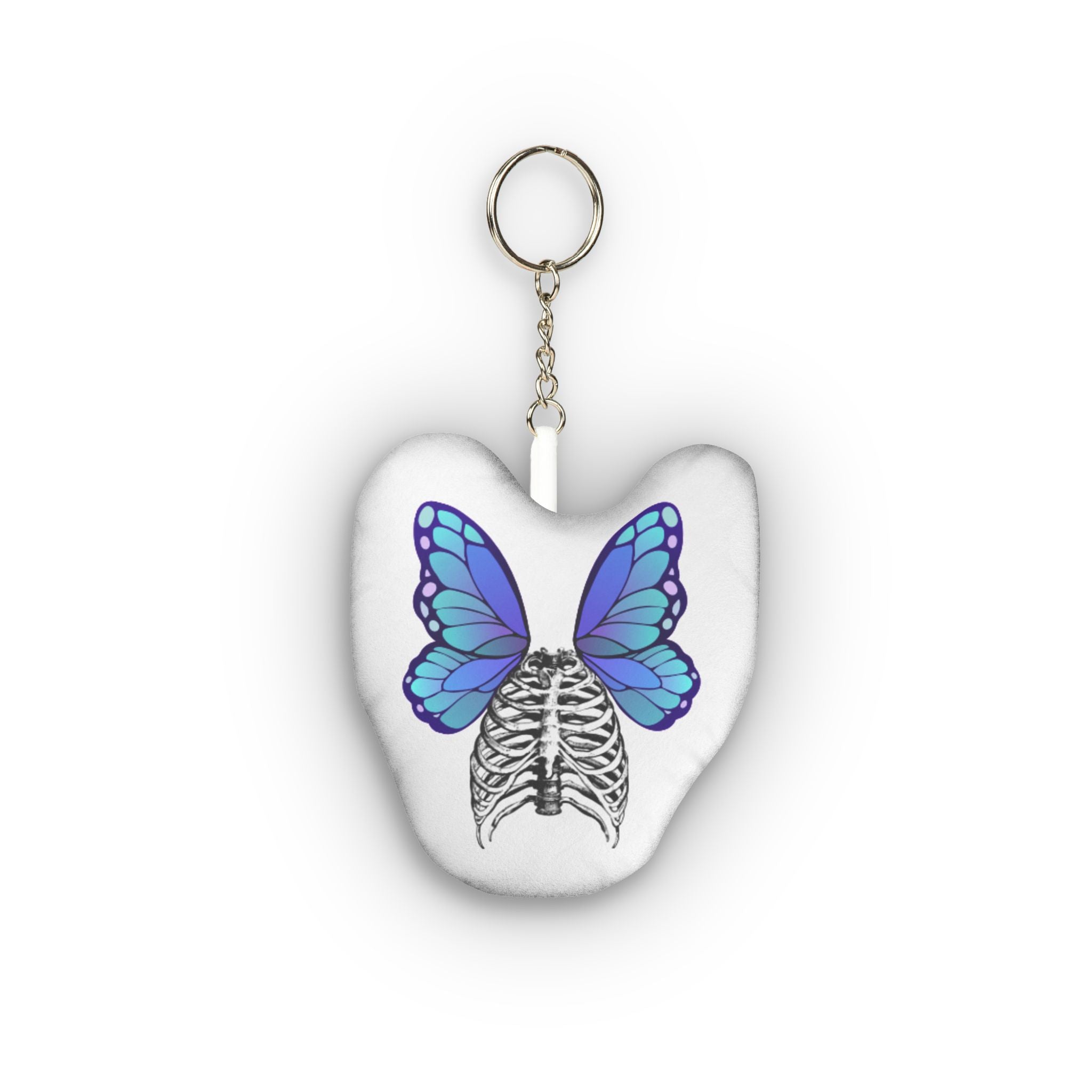 Fairy Skeleton Mini Plush Keychain — Whimsical Winged Skull Charm