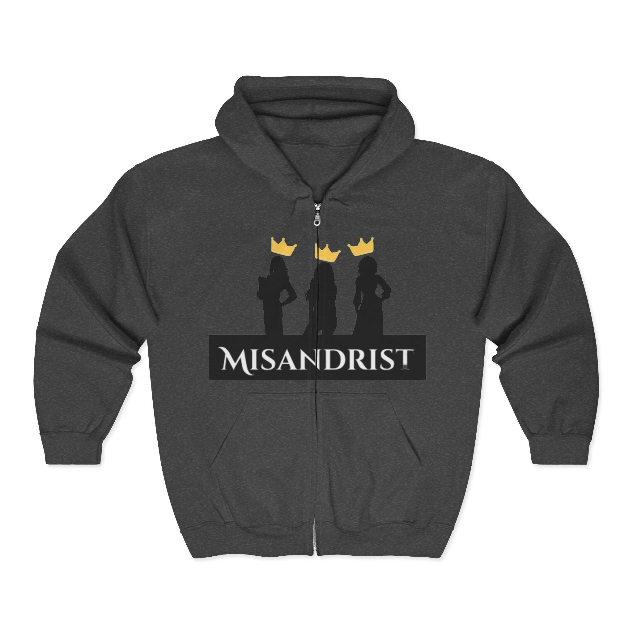 Misandrist Hoodie — Feminist Slogan Zip-Up for Women