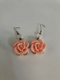 Handmade Pink Rose Earrings